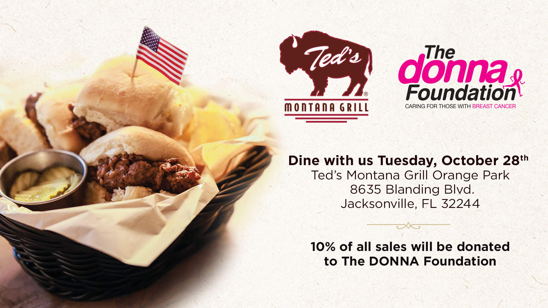 Ted's Montana Grill supports The DONNA Foundation